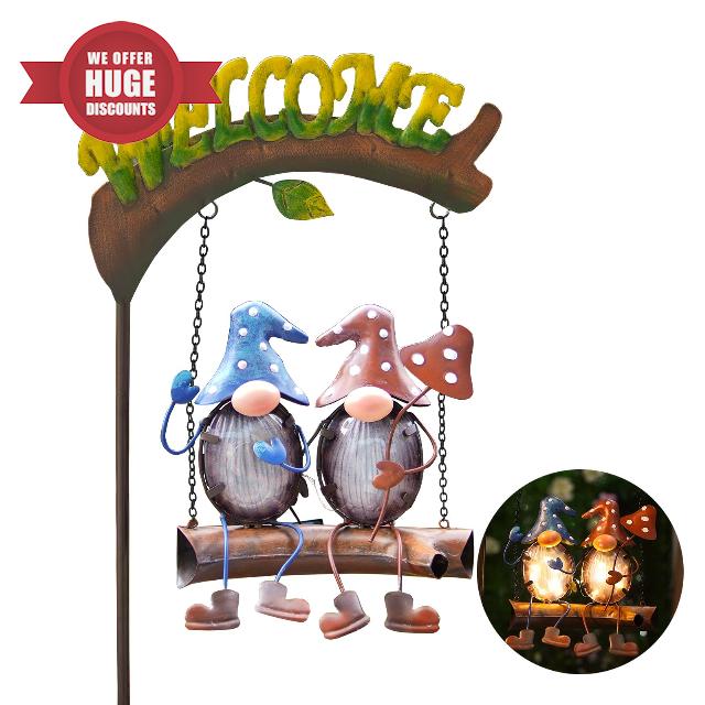 HONGLAND Gnomes Garden Decor Solar Lights