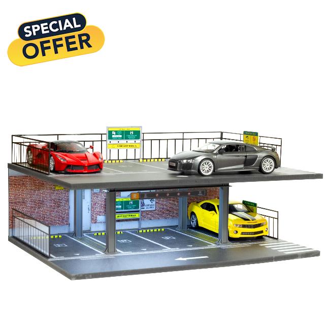 1/24 Scale 2 Layers Cars Display Case for Model Car Display and Storage