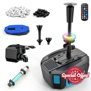 850GPH All-in-1 Pond Pump and Filter Kit for Ponds Up to 750 Gallons