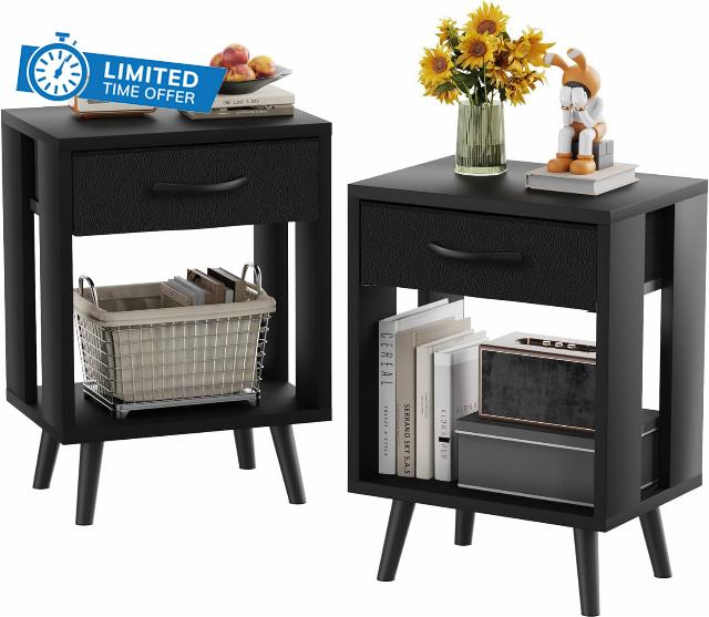 GYIIYUO 24" H Nightstands Set of 2 with Fabric Drawer