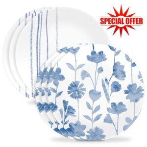 Corelle 6-Piece 8.5" Vitrelle Glass Lunch Plates Lightweight