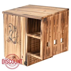 Widened Large Squirrel House Outdoor – Carbonized Pine Nesting Box with Porch & Platform