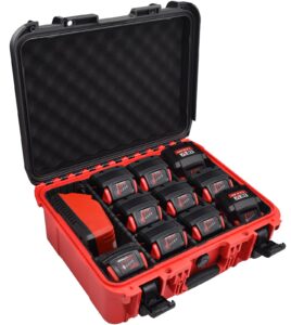 Case for Milwaukee Battery - Extra Large Hard Storage Box with Adjustable Dividers for Milwaukee M18 M12 Battery & Charger