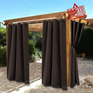 BONZER Waterproof Indoor/Outdoor Curtains for Patio - Thermal Insulated