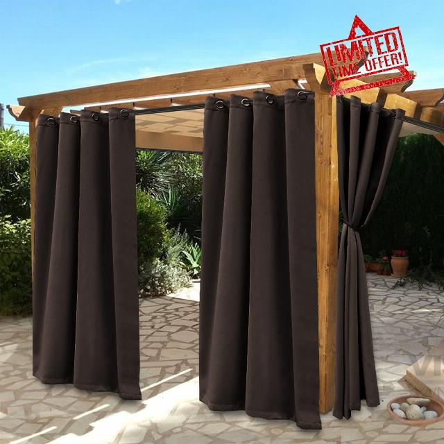 BONZER Waterproof Indoor/Outdoor Curtains for Patio - Thermal Insulated
