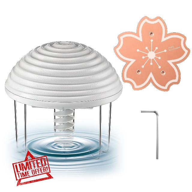 Bird Bath Water Agitator with Flower 99.99% Pure Copper Disk