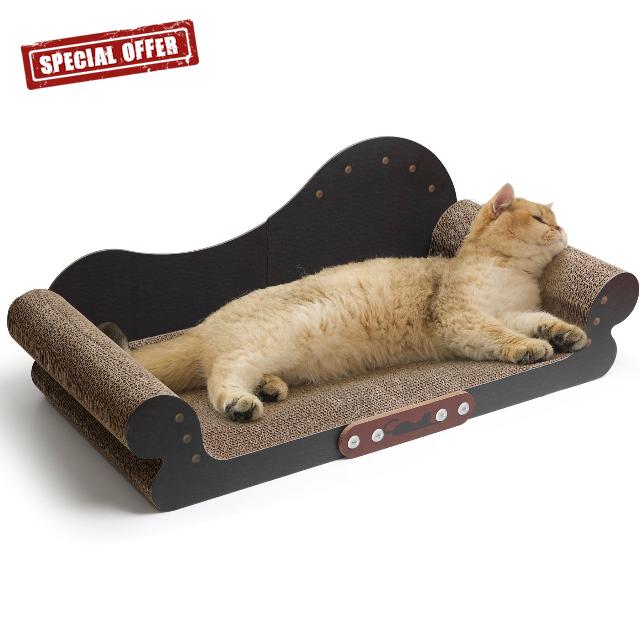 ComSaf Large Cat Scratcher Bed - 26" Cat Scratching Board Cat Couch Scratcher Cardboard
