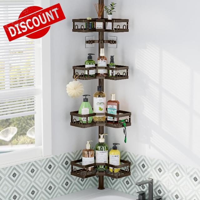 HEVEL Corner Shower Caddy Tension Pole