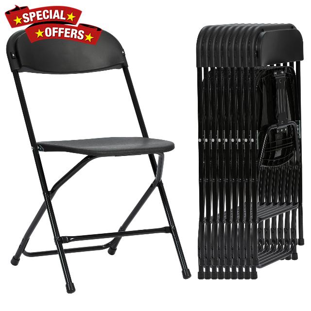 Real Relax Plastic Folding Chairs Set of 10