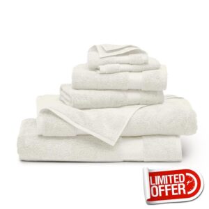 BOLL & BRANCH Plush Bath Sheet Set - Cream - 6 Piece - Includes 2 Oversized Bath Sheets