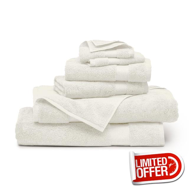 BOLL & BRANCH Plush Bath Sheet Set - Cream - 6 Piece - Includes 2 Oversized Bath Sheets