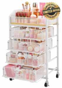 SUNALLY Makeup Organizer Cart with 4 Drawers
