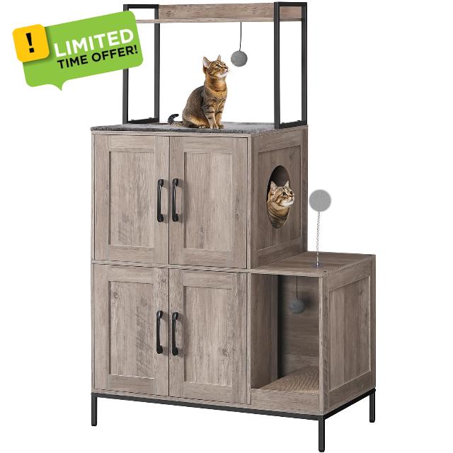 HOOBRO Cat Litter Box Enclosure Furniture