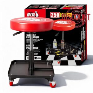Big RED Rolling Mechanic Stool with Tool Tray