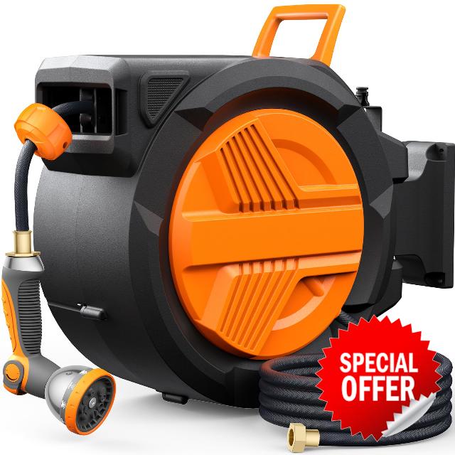 Retractable Garden Hose Reel 1/2” x 100ft