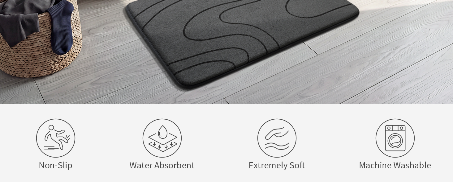 Memory Foam Bathroom Rug Set