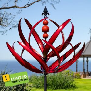 LimeHill Wind Spinner for Garden and Yard - Large Metal Kinetic Wind Sculptures for Outdoor Decor (91 Inches