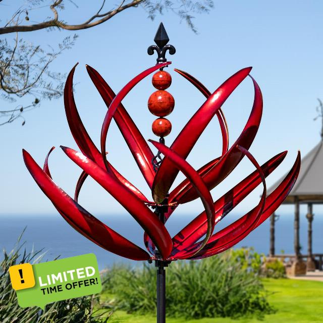 LimeHill Wind Spinner for Garden and Yard - Large Metal Kinetic Wind Sculptures for Outdoor Decor (91 Inches