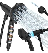 Dual Filtered Rainfall Handheld Shower Head Spray Combo, DAKINGS 7-Mode Shower Head With Handheld...