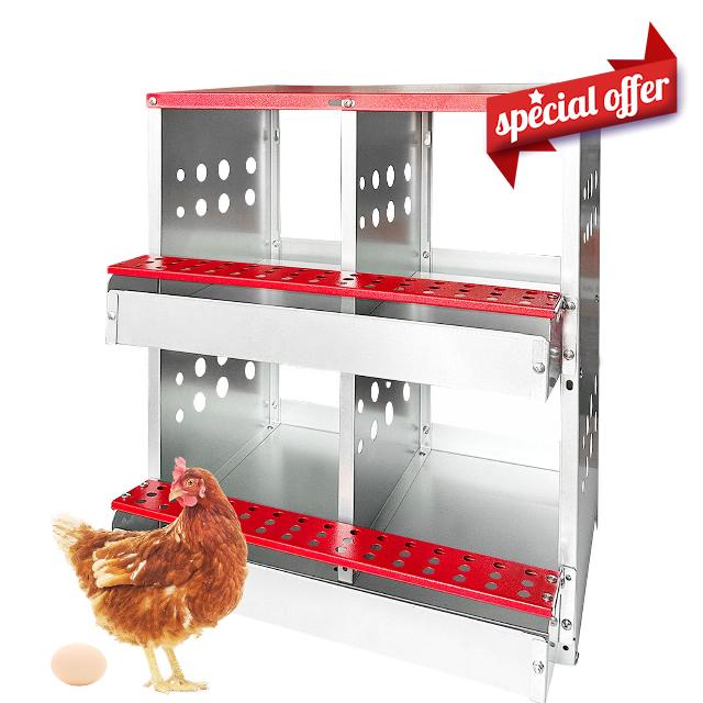 4-Compartment Roll Away Chicken Nesting Box for Hens
