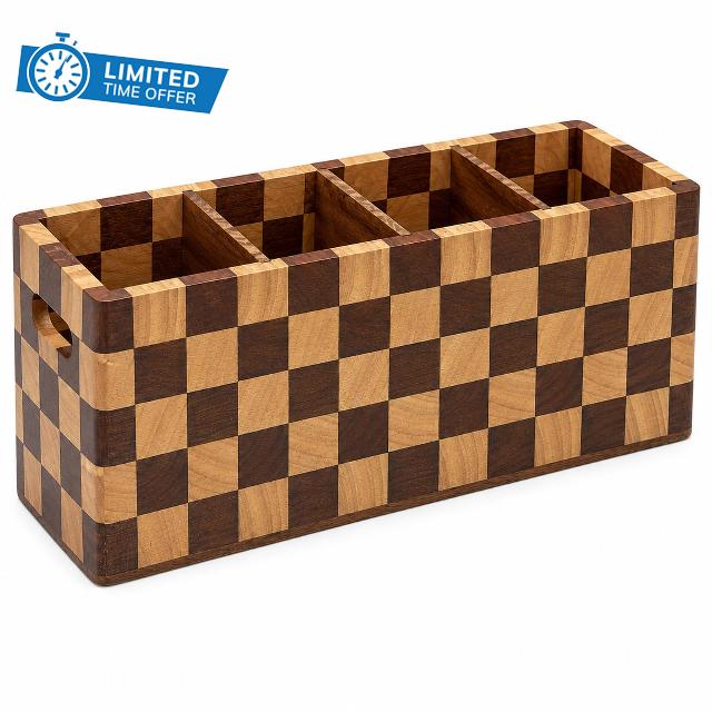 Acacia Wood Kitchen Utensil Holder Organizer for Counter/Countertop Kitchen Gift