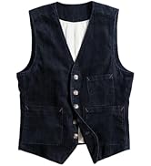 SevenBoy Men's Vintage Corduroy Suit Vest Casual V-Neck Dress Waistcoat