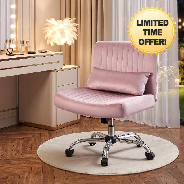 Velvet Criss Cross Chair with Wheels