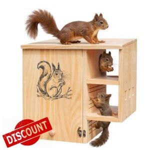 Extra Large Squirrel House for Outside with Predator Guard & Easy-Clean Front Door