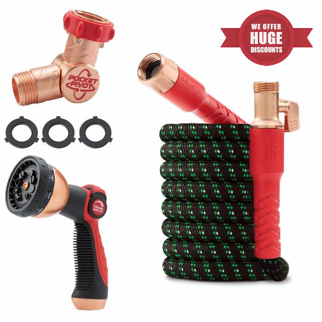 Pocket Hose Ballistic Double UV 25 FT Expandable Garden Hose