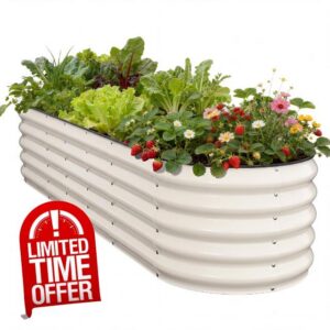 Pattiumo Galvanized Raised Garden Bed 8×2×1.5 FT