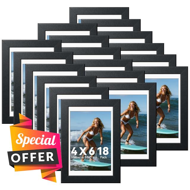 HappyHapi 4x6 Picture Frames Set of 18