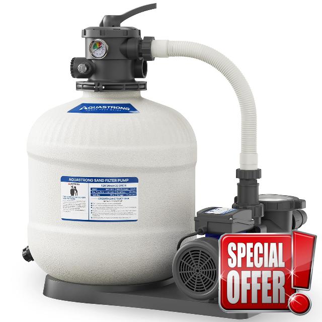 AQUASTRONG Sand Filter Pump for Above Ground Pool with Timer