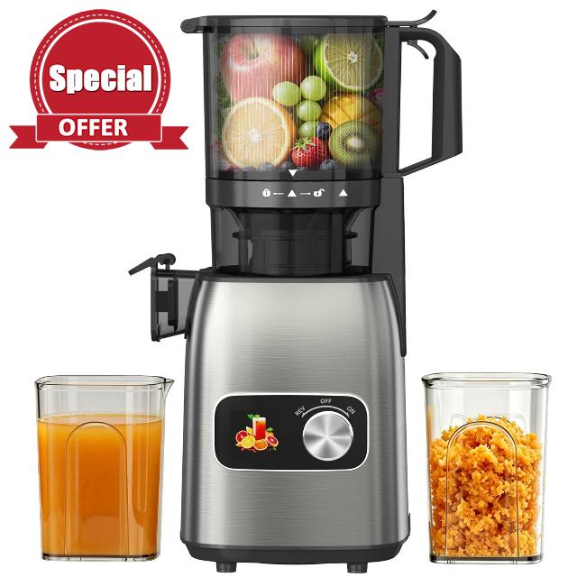 Cold Press Juicer with 5.3" Extra Wide Feed Chute