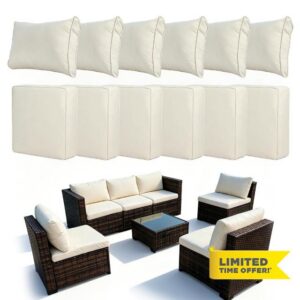 Loungewave 12Pcs Outdoor Cushion Covers