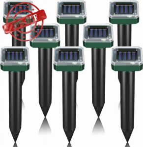 Mole Repellent Solar Powered 8 Pack Sonic Mole Deterrent Spikes