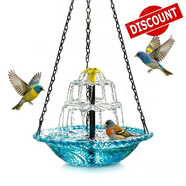 Solar Cascade Hanging Bird Bath Fountain 2026