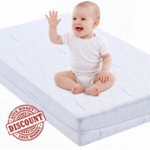White 6 Inch Crib Mattress for Standard Cribs