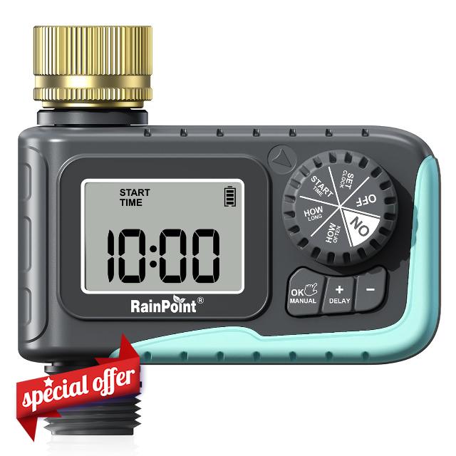 RAINPOINT Sprinkler Timer with Brass Swivel