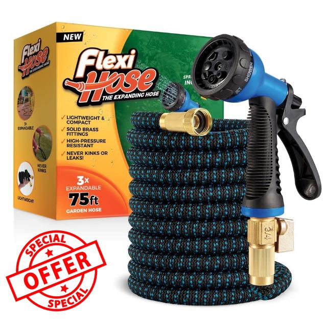 Flexi Hose Expandable Garden Hose with 8 Function Nozzle