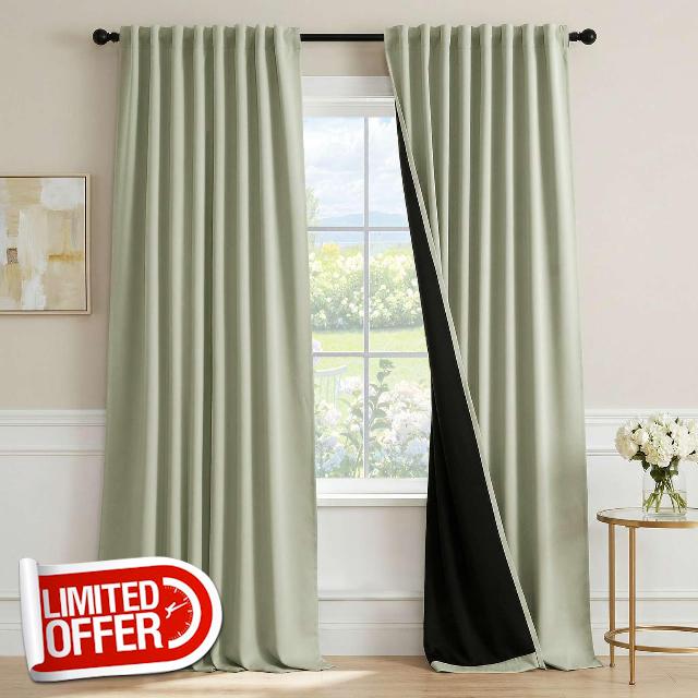 H.VERSAILTEX Blackout Curtains 84 Inch Length 2 Panels Set for Living Room Bedroom