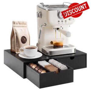 RRX Bamboo Coffee Pod Holder Drawer