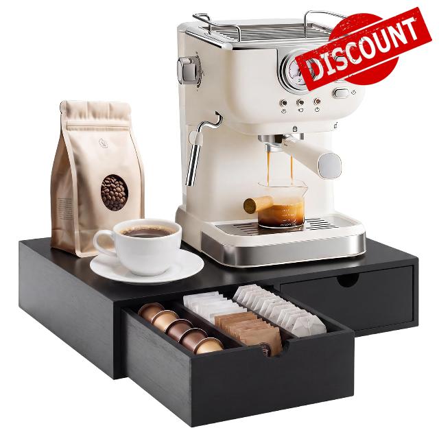 RRX Bamboo Coffee Pod Holder Drawer