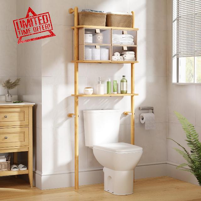 Olldide Over The Toilet Storage Bamboo