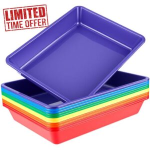 Defresit 12 Pcs Letter Size Flat Storage Paper Trays for Classroom | Plastic Stackable Flat File Storage