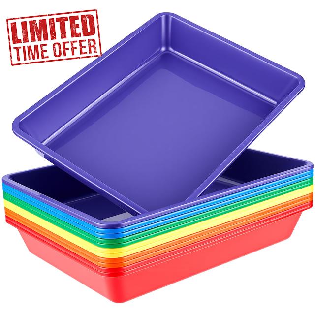 Defresit 12 Pcs Letter Size Flat Storage Paper Trays for Classroom | Plastic Stackable Flat File Storage