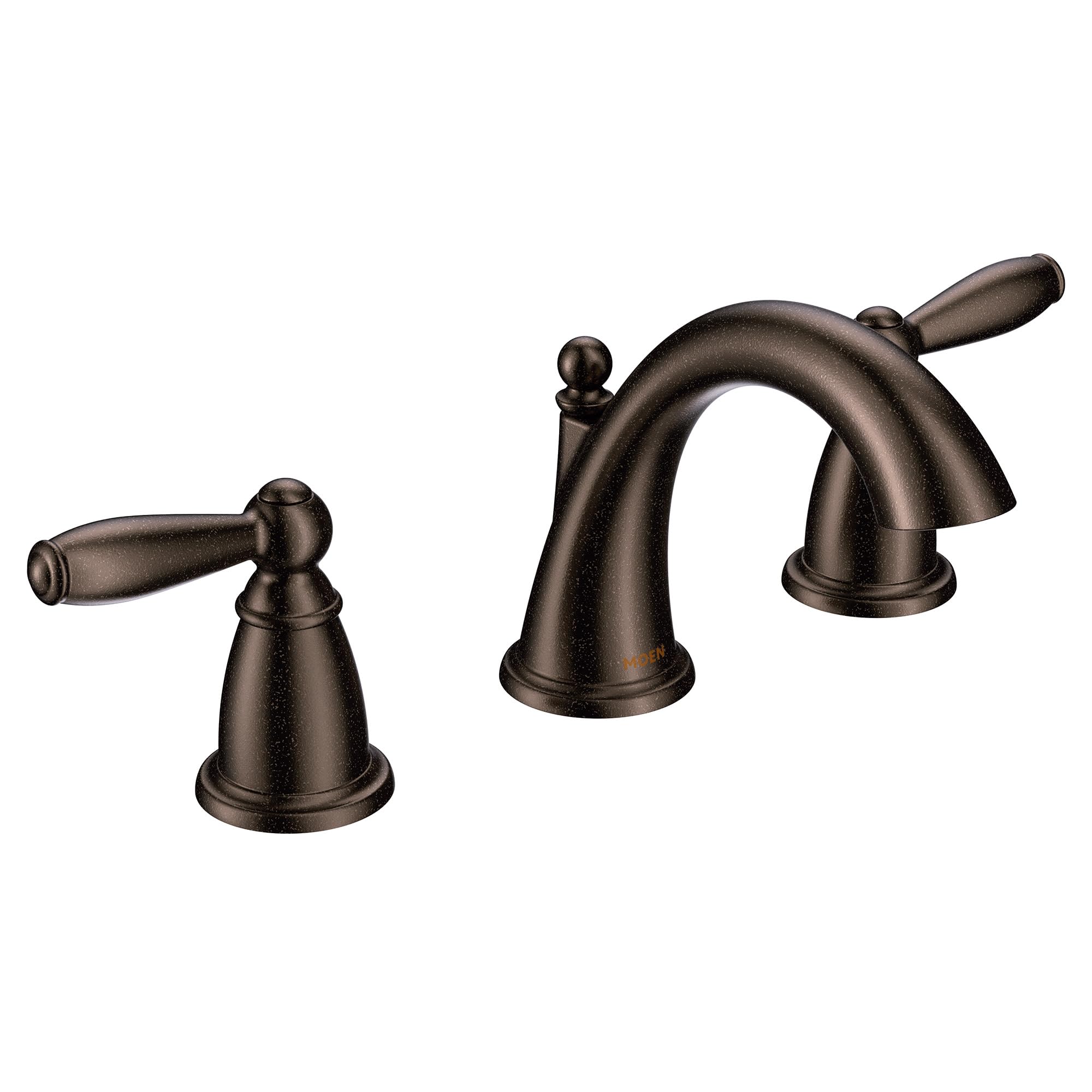 Moen Brantford Oil-Rubbed Bronze Two-Handle Widespread Bathroom Sink Faucet for 3-Hole Setups with Valve Included