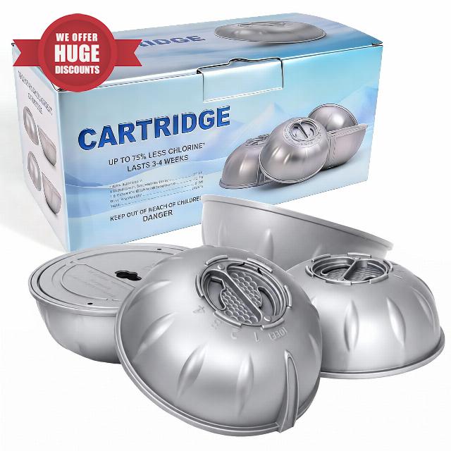 4 Pack Hot Tub Chlorine Replacement Cartridges Compatible with Frog @Ease Floating System