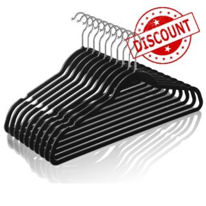 TIMMY 50 Plastic Hangers 17.7 Inch - Velvet Non-Slip