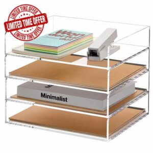 SANRUI Stackable 4-Tier Acrylic Desk Organizer