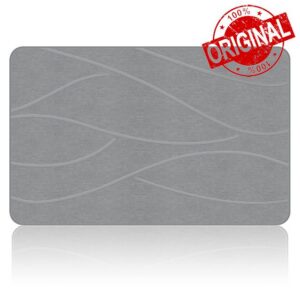 VEELOIM Stone Bath Mat Diatomaceous Earth Shower Mat Non-Slip Super Absorbent Diatomite Stone Bath Mats for Bathroom Floor Quick Drying Natural Easy to Clean(23.6''×15.4" Gray)
